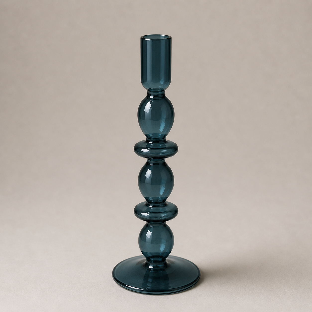 Portavela Vidrio Azul